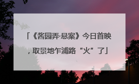 《酱园弄·悬案》今日首映，取景地乍浦路“火”了