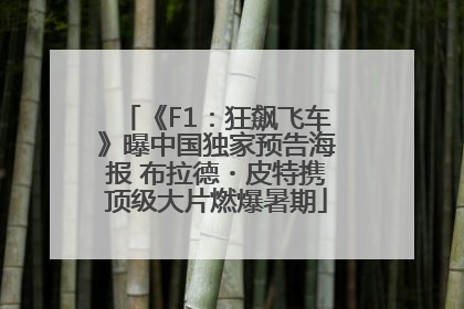《F1：狂飙飞车》曝中国独家预告海报 布拉德・皮特携顶级大片燃爆暑期