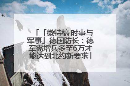 「微特稿·时事与军事」德国防长：德军需增兵多至6万才能达到北约新要求