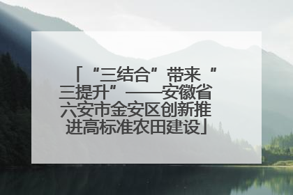 “三结合”带来“三提升”——安徽省六安市金安区创新推进高标准农田建设