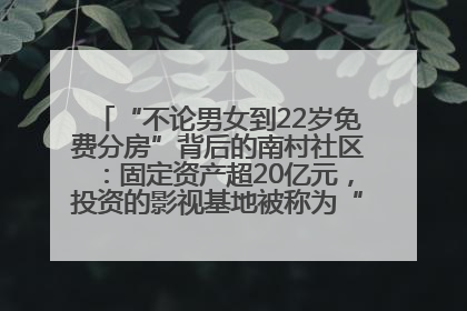“不论男女到22岁免费分房”背后的南村社区：固定资产超20亿元，投资的影视基地被称为“山村好莱坞”