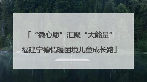 “微心愿”汇聚“大能量” 福建宁德情暖困境儿童成长路