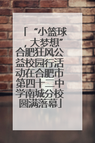 “小篮球，大梦想”合肥狂风公益校园行活动在合肥市第四十二中学南城分校圆满落幕