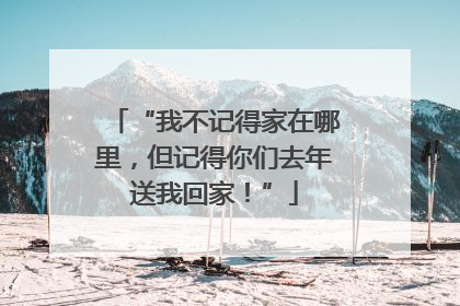 “我不记得家在哪里，但记得你们去年送我回家！”
