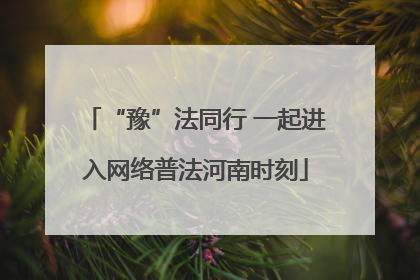“豫”法同行 一起进入网络普法河南时刻