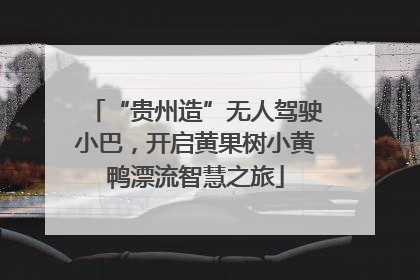 “贵州造”无人驾驶小巴，开启黄果树小黄鸭漂流智慧之旅