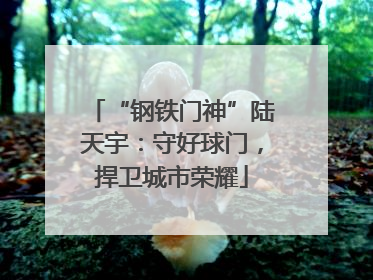 “钢铁门神”陆天宇：守好球门，捍卫城市荣耀
