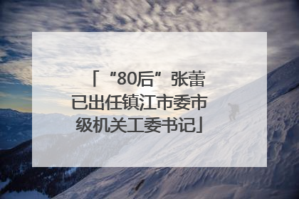 “80后”张蕾已出任镇江市委市级机关工委书记