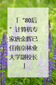 “80后”计算机专家唐金辉已任南京林业大学副校长