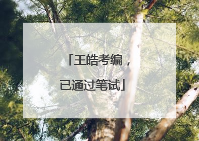 王皓考编，已通过笔试
