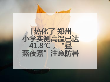 热化了 郑州一小学实测高温已达41.8℃，“昼蒸夜煮”注意防暑，警惕局地强对流和雷暴大风！
