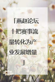 燕赵论坛丨把赛事流量转化为产业发展增量