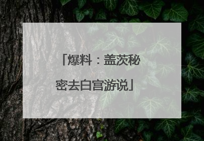 爆料：盖茨秘密去白宫游说