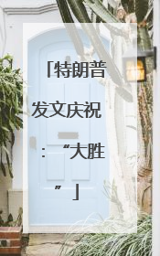 特朗普发文庆祝：“大胜”