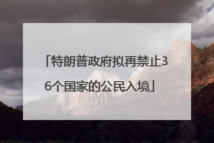 特朗普政府拟再禁止36个国家的公民入境
