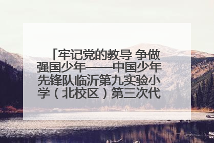 牢记党的教导 争做强国少年——中国少年先锋队临沂第九实验小学（北校区）第三次代表大会胜利召开