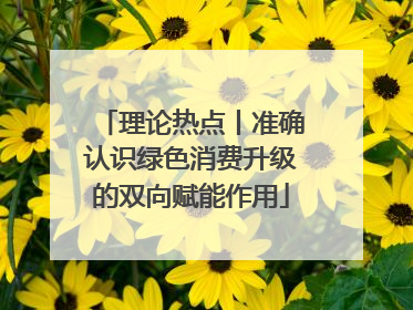 理论热点丨准确认识绿色消费升级的双向赋能作用