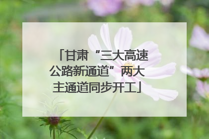 甘肃“三大高速公路新通道”两大主通道同步开工