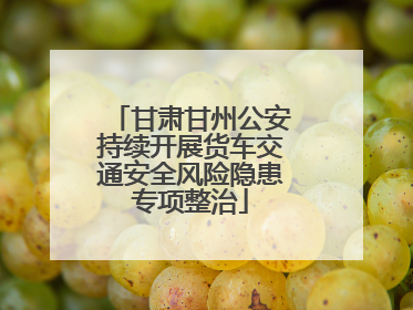 甘肃甘州公安持续开展货车交通安全风险隐患专项整治