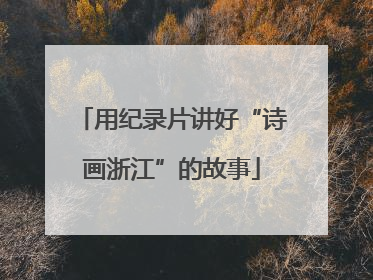 用纪录片讲好“诗画浙江”的故事