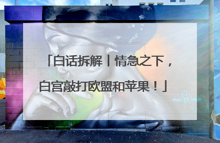 白话拆解丨情急之下，白宫敲打欧盟和苹果！