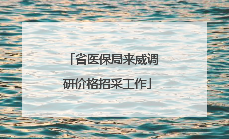 省医保局来威调研价格招采工作