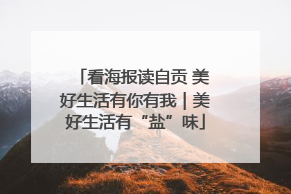 看海报读自贡 美好生活有你有我｜美好生活有“盐”味