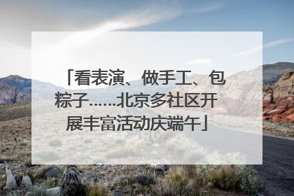 看表演、做手工、包粽子……北京多社区开展丰富活动庆端午