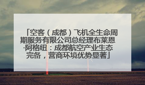 空客（成都）飞机全生命周期服务有限公司总经理布莱恩·阿格纽：成都航空产业生态完备，营商环境优势显著