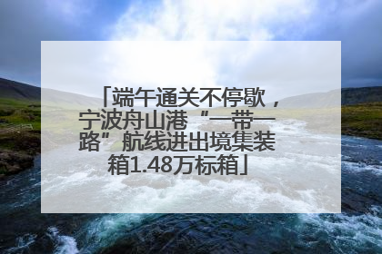 端午通关不停歇，宁波舟山港“一带一路”航线进出境集装箱1.48万标箱