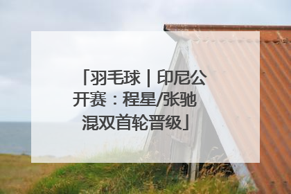 羽毛球｜印尼公开赛：程星/张驰混双首轮晋级