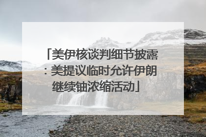 美伊核谈判细节披露：美提议临时允许伊朗继续铀浓缩活动