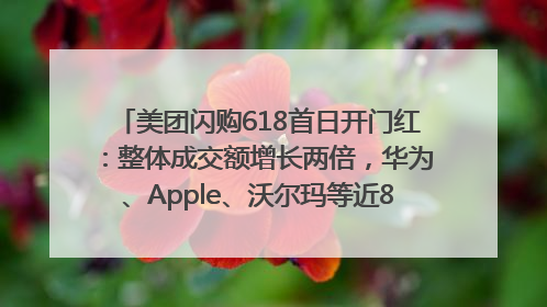 美团闪购618首日开门红：整体成交额增长两倍，华为、Apple、沃尔玛等近800个品牌翻倍增长
