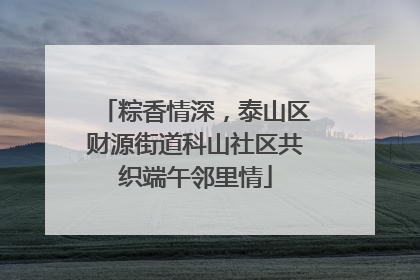 粽香情深，泰山区财源街道科山社区共织端午邻里情