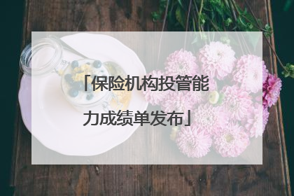 保险机构投管能力成绩单发布