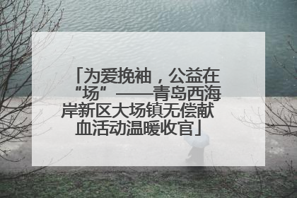 为爱挽袖，公益在“场”——青岛西海岸新区大场镇无偿献血活动温暖收官