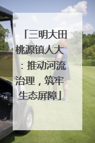 三明大田桃源镇人大：推动河流治理，筑牢生态屏障