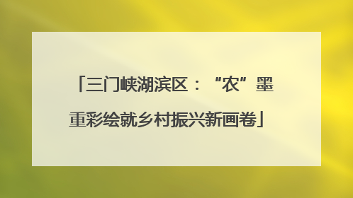 三门峡湖滨区：“农”墨重彩绘就乡村振兴新画卷