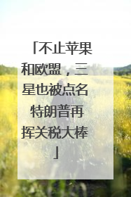 不止苹果和欧盟，三星也被点名 特朗普再挥关税大棒