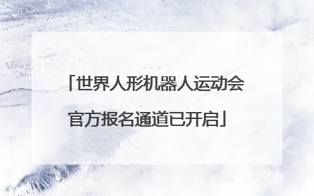 世界人形机器人运动会官方报名通道已开启