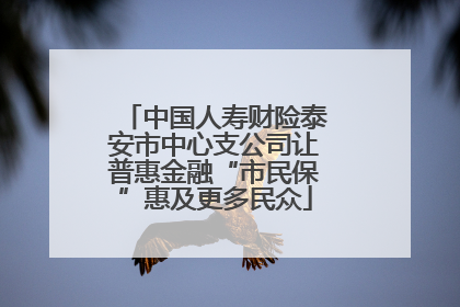 中国人寿财险泰安市中心支公司让普惠金融“市民保”惠及更多民众