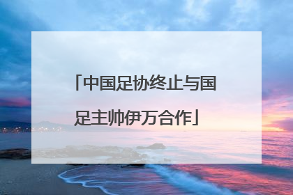 中国足协终止与国足主帅伊万合作