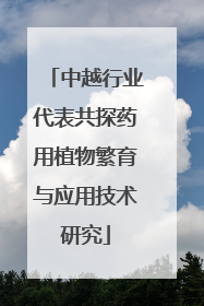 中越行业代表共探药用植物繁育与应用技术研究