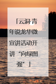 云洞·青年说龙华微宣讲活动开讲“向绿图强”