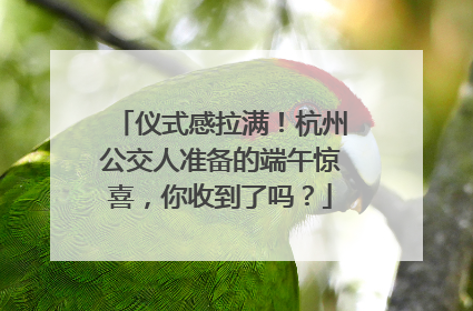 仪式感拉满！杭州公交人准备的端午惊喜，你收到了吗？