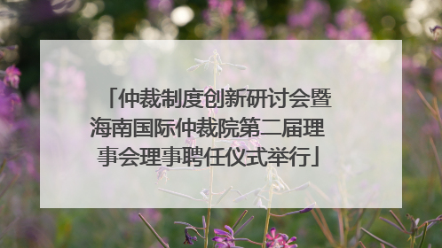 仲裁制度创新研讨会暨海南国际仲裁院第二届理事会理事聘任仪式举行