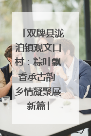 双牌县泷泊镇观文口村：粽叶飘香承古韵 乡情凝聚展新篇