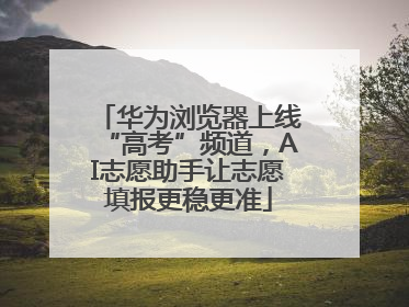 华为浏览器上线“高考”频道，AI志愿助手让志愿填报更稳更准