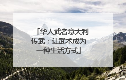 华人武者意大利传武：让武术成为一种生活方式