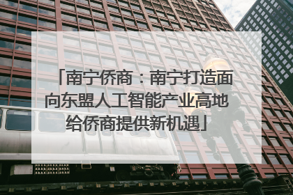 南宁侨商：南宁打造面向东盟人工智能产业高地给侨商提供新机遇